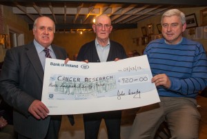 Cheque presentations to Cancer Research and Carlow Branch of Alz