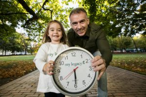 ***Repro Free*** 12/10/2015: Dublin: ONLY THREE IN TEN IRISH PEOPLE HAVE DRAFTED A WILL AND 50% HAVE MADE NO PREPARATIONS FOR DEATH  Pictured at the launch of Best Will Week 2015 are Dermot O’Connor and Eva Casey (aged 3). Launched by mylegacy.ie, Best Will Week takes place from Monday 2nd to Friday 6th of November.  During Best Will Week, hundreds of solicitors around Ireland will be making time to meet with new and existing clients for initial will consultations. Best Will Week encourages Irish people to take advantage of this opportunity; to learn about the importance of making a will from expert solicitors and also to consider leaving a gift to charity in a will.  You can learn more about leaving a gift to charity and find a local participating solicitor for Best Will Week online at www.mylegacy.ie. Picture Andres Poveda ENDS For more information please call  Emma Williams  Edelman  emma.williams@edelman.com  01 678 9333 / 087 943 1297  References  Amarach September Omnibus 2015 conducted on behalf of Edelman. Based on 1000 adults aged 18 and over.  Reference Code – S15 – 227